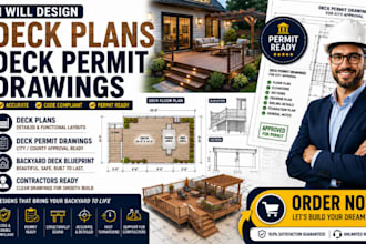 design backyard deck plans permit drawings deck blueprint contractors deck