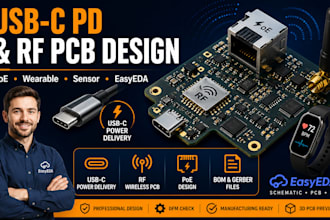 poe sensor wearable rf wireless pcb design easyeda bom ,usb c power delivery pcb