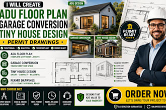 create adu floor plan garage conversion tiny house design permit drawings