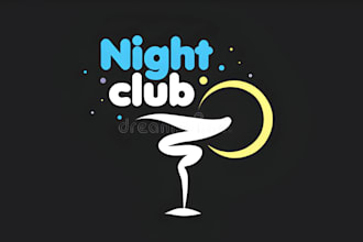 design modern bar, vodka, drinks, and nightclub logo