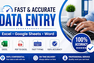 fast data entry, google sheets and excel work