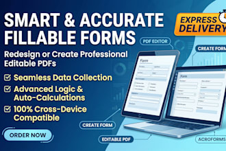 create and redesign editable fillable PDF form