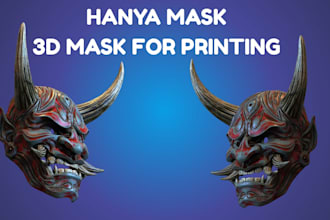 3d mask 3d helmet cosplay mask wearable armor anime mask model oni mask stl file