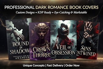 dark romance book cover design, kdp book cover amazon kdp for romance book cover