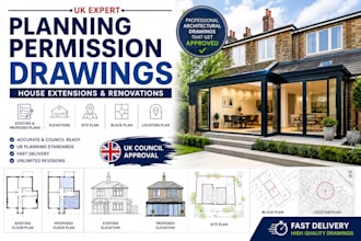 prepare planning permission drawings for house extensions and renovations