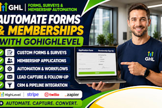create gohighlevel gym CRM forms surveys waiver membership automation a2p API