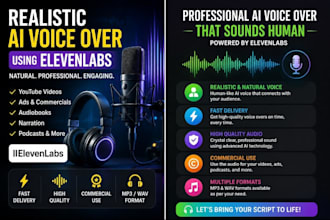 create realistic ai voice over using elevenlabs for youtube