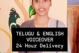 professional telugu and english female voiceover