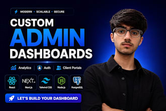 build a custom admin dashboard or client portal using react and nextjs