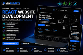 develop a responsive react website for your business