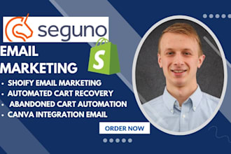 setup shopify etsy email marketing seguno canva ecommerce flows automation