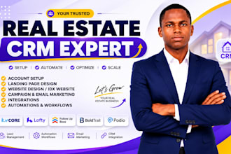 set up real estate crm lofty crm, boldtrail, kvcore, gohighlevel, follow up boss