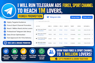 run telegram ads for forex, sport channel to reach 900k lovers, forex promotion