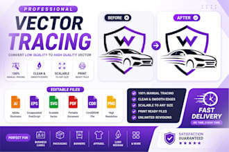 redraw, trace, vectorize your logo in high quality