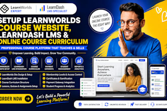 setup learnworlds course website, learndash lms, online course curriculum