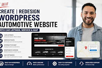 create redesign wordpress automotive website with car listings service and map