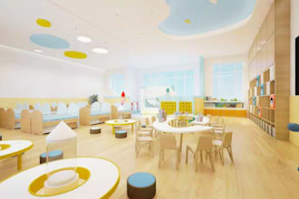 design a stunning 3d kids playroom, daycare, playground and nursery