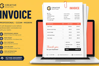 create modern and professional business invoice in PDF and excel