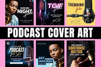 design podcast cover and podcast logo