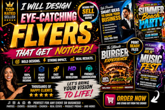 design a custom flyer or door hanger for your business  brand