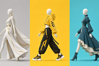 create realistic 3d clothing mockups and animation