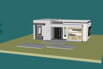 design a basic 3d house model