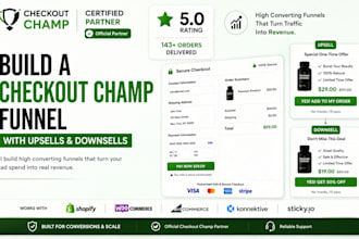 build a checkout champ funnel with upsells and downsells