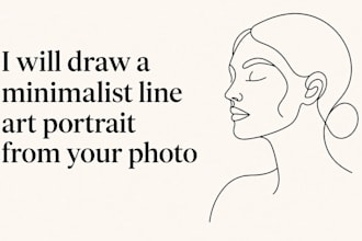 create custom minimalist line art vector art illustration