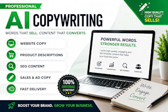 write high converting ai copy for websites, ads and product descriptions