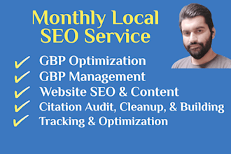 do monthly local SEO service for gbp and website