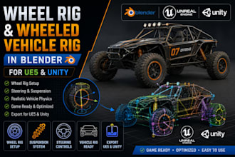 do wheel rig and wheeled vehicle rig in blender for ue5 and unity
