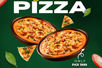 design eye catching social media posts, pizza posters and flyers in canva