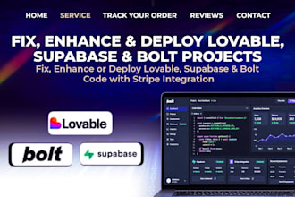 fix, enhance or deploy lovable, supabase, bolt code with stripe integration