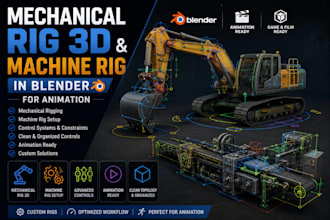 do mechanical rig 3d and machine rig in blender for animation