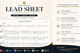 transcribe and compose professional midi files, tabs or sheet music