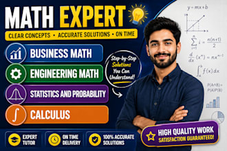 tutor business math, engineering mathematics, statistics probability, calculus