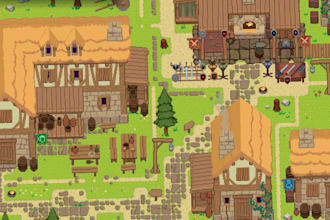 do pixel art tileset ,tilemap, game art ,rpg maker ,pixel art scene