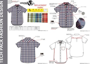 design fashion apparel tech pack flat sketch clothing active wear pack design