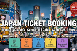 book any japan tickets for events, museums, concerts, cafes, sumo, usj and more