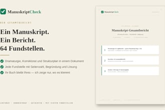 do a developmental edit of your german novel and fix plot and logic holes