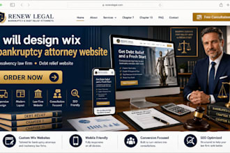 deign wix bankruptcy attorney website insolvency law firm debt relief website