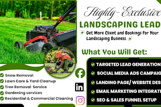 commercial and residential landscaping leads, lawn care, snow removal leads