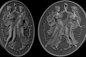 create 3d coins design, 3d coins model, has relief and medallion, coins logo
