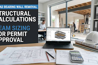 do load bearing wall removal, structural calculation, engineering, beam sizing