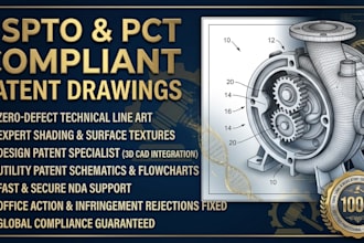 convert cad files and blueprints into compliant patent drawings