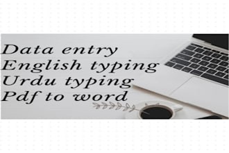 do fast english urdu typing and accurate PDF to word data entry