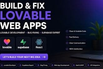 build lovable web app development lovable bug fixing supabase web app coding