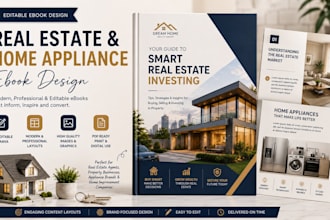 design an editable real estate and home appliance ebook in canva