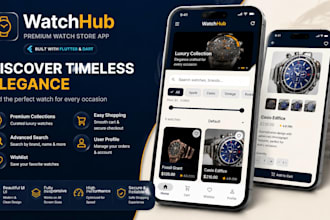 provide watch hub ecommerce flutter app with admin panel