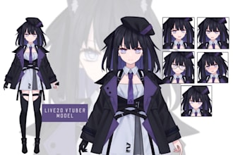 design and rig live2d vtuber model 2d female anime vtuber rigging for streaming